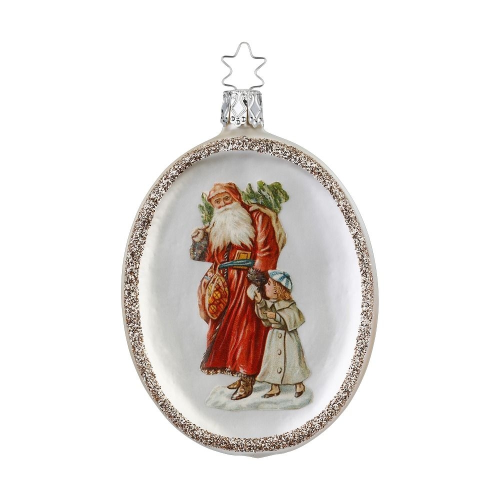 Ёлочная игрушка Санта Клаус с ребенком Inge Glas | Фото 1