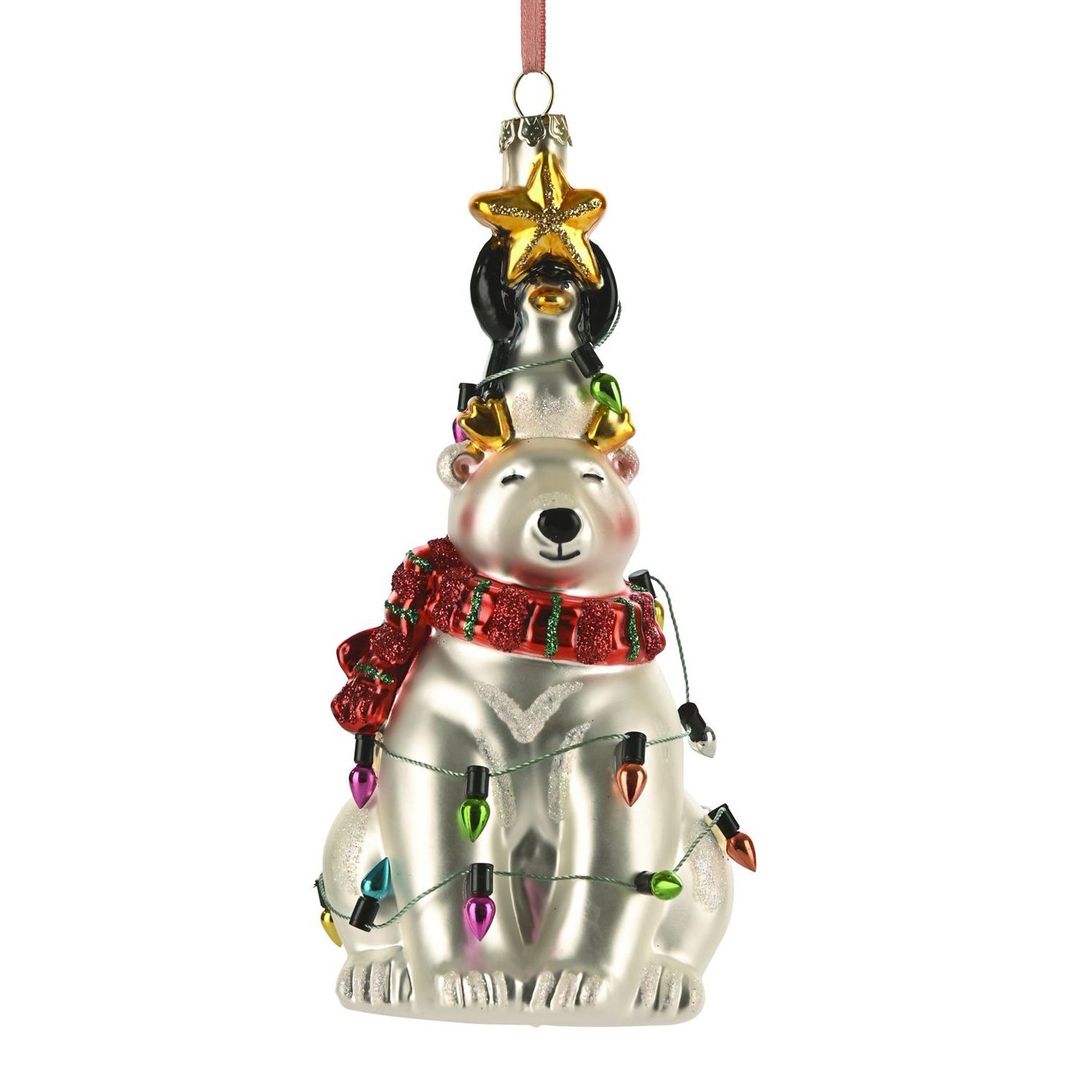 Ёлочная игрушка Медведь с пингвином Gift Company | Фото 1
