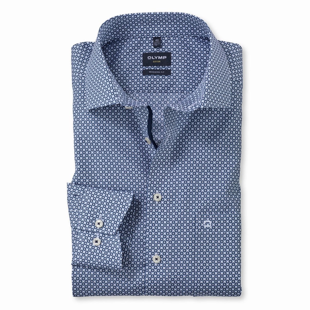 Мужская сорочка в полоску с удлиненными рукавами Olymp Luxor | Фото 1