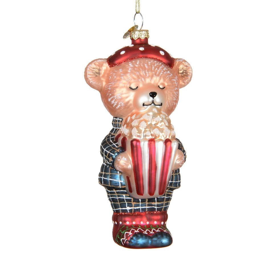 Ёлочная игрушка Медведь с попкорном Kaemingk | Фото 1