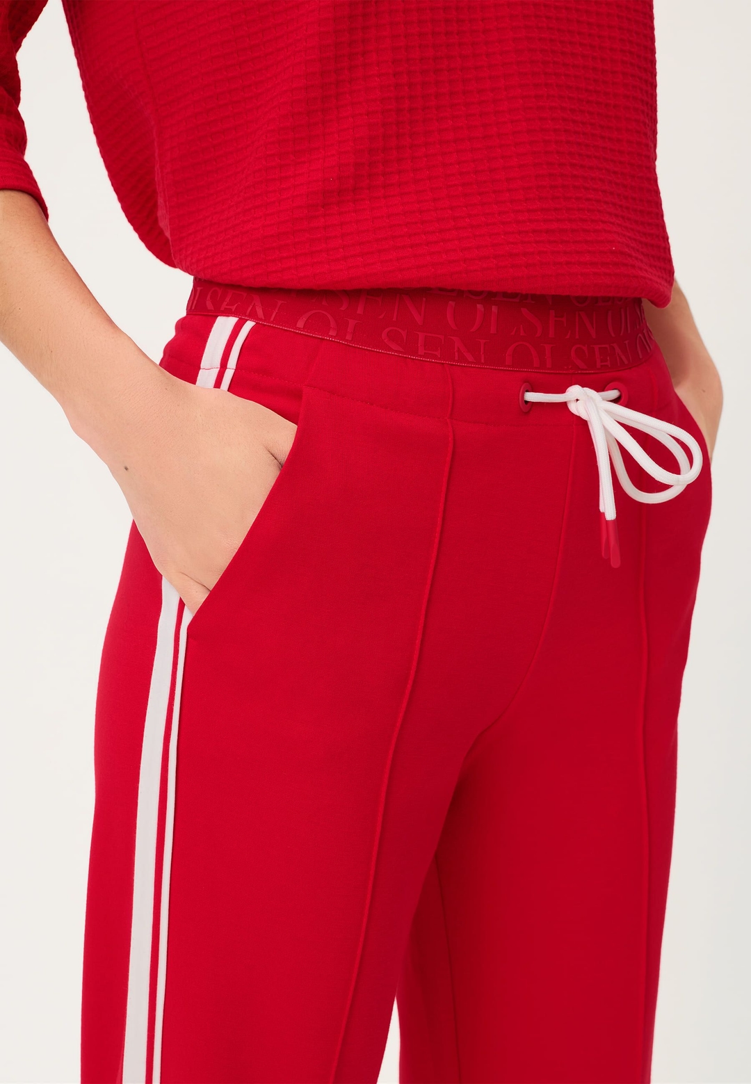 Женские трикотажные брюки с лампасами Olsen | Фото 6