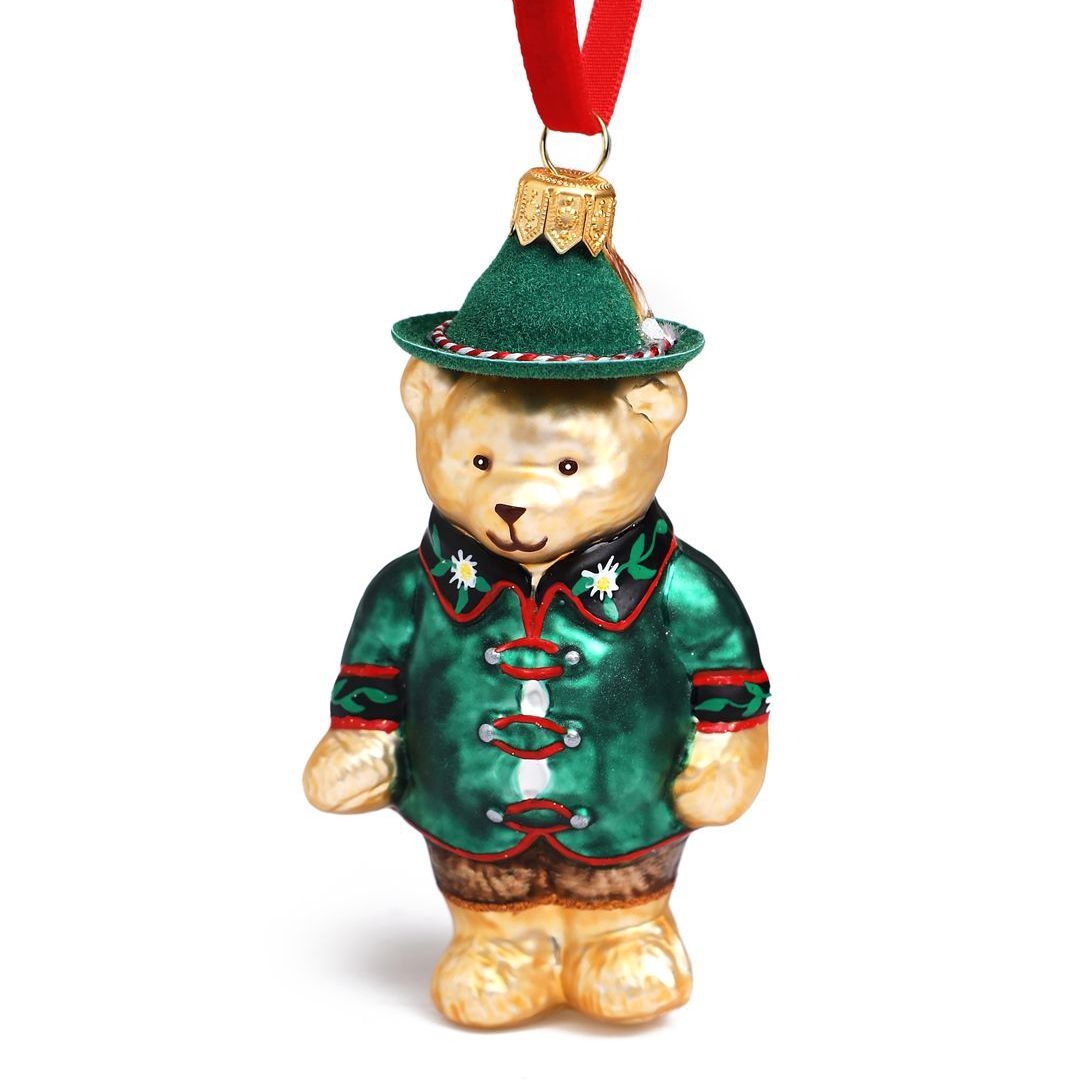 Ёлочная игрушка Мишка в шляпе Hanco | Фото 1