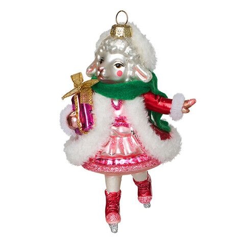 Ёлочная игрушка Овечка на коньках "Зимнее настроение" Holiday Classics | Фото 1