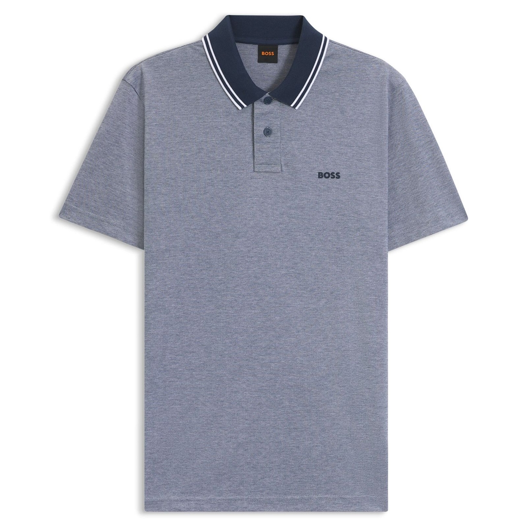 Мужское меланжевое поло из хлопка BOSS Orange | Фото 1