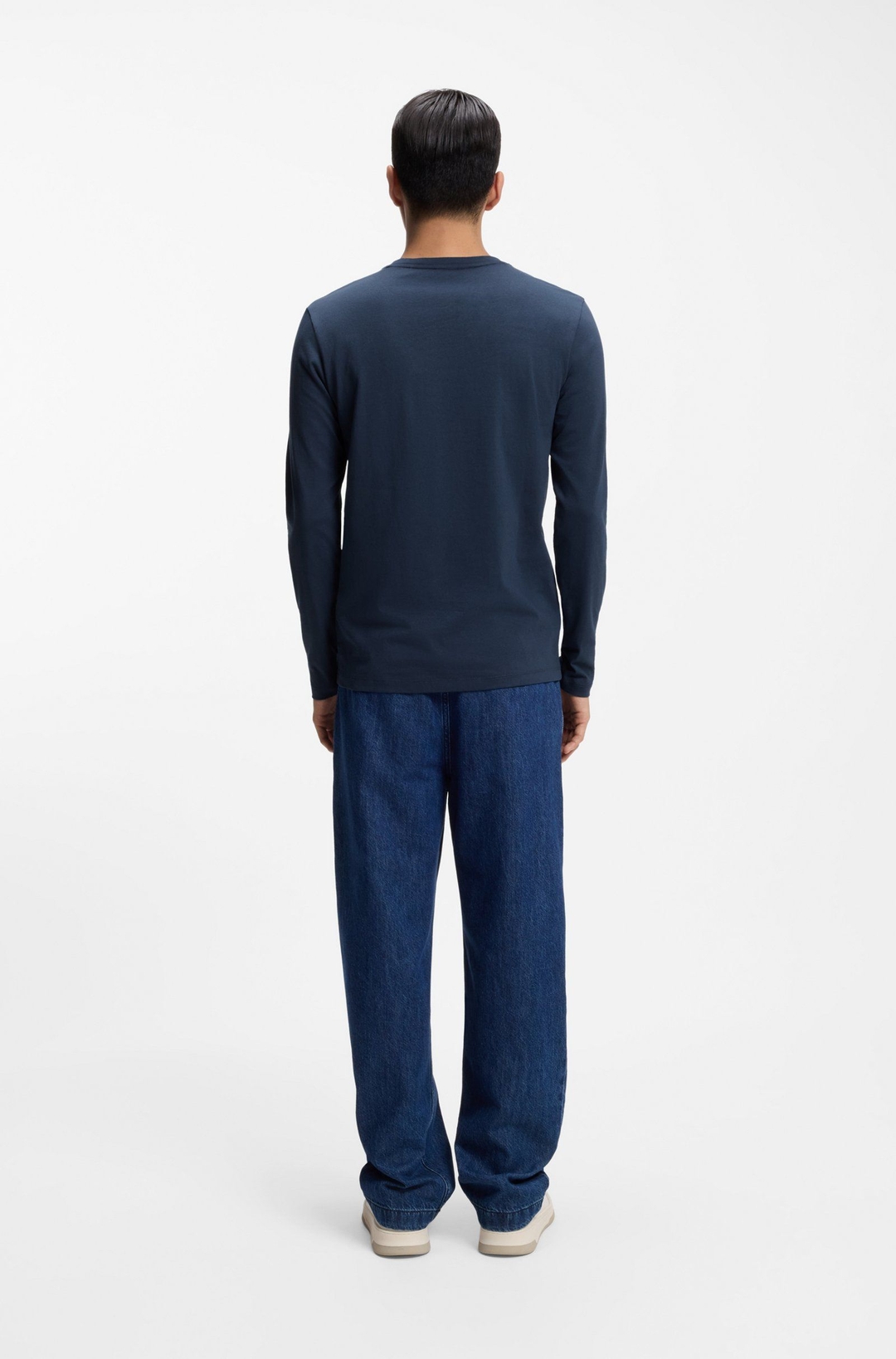 Мужской лонгслив из хлопка BOSS Orange | Фото 5