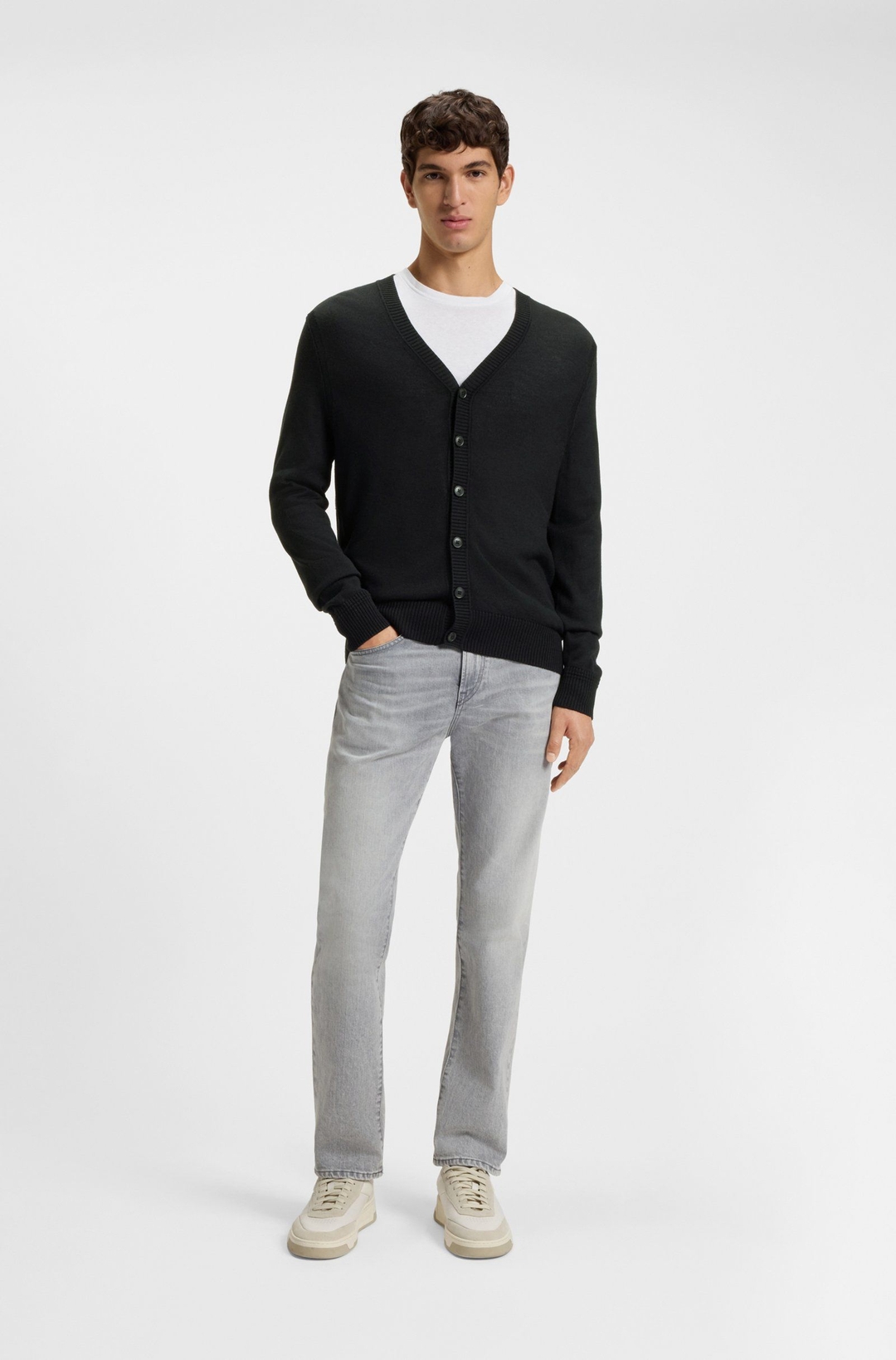 Мужской кардиган из тонкой шерстяной пряжи BOSS Orange | Фото 4