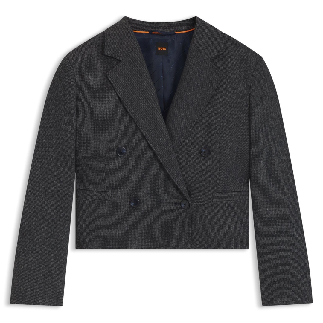 Женский короткий двубортный пиджак BOSS | Фото 1