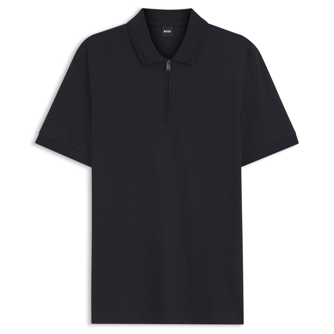 Мужское поло из хлопка и лиоцелла BOSS Black | Фото 1