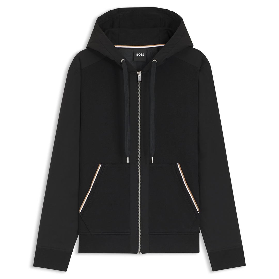 Мужская толстовка со вставками из нейлона BOSS Black | Фото 1