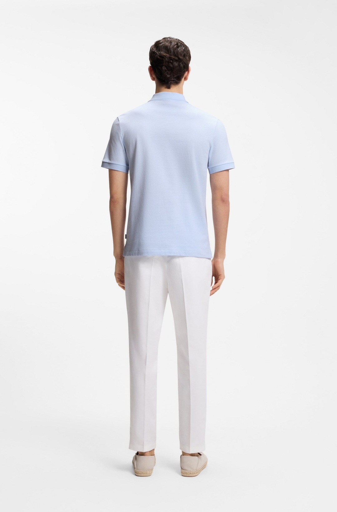 Мужское поло из хлопкового фактурного трикотажа BOSS Black | Фото 5