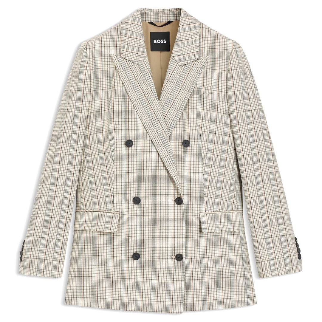 Женский пиджак в клетку BOSS  | Фото 1