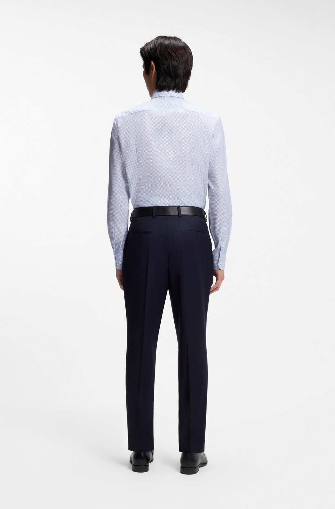 Мужская приталенная сорочка из хлопка и лиоцелла BOSS Black | Фото 6