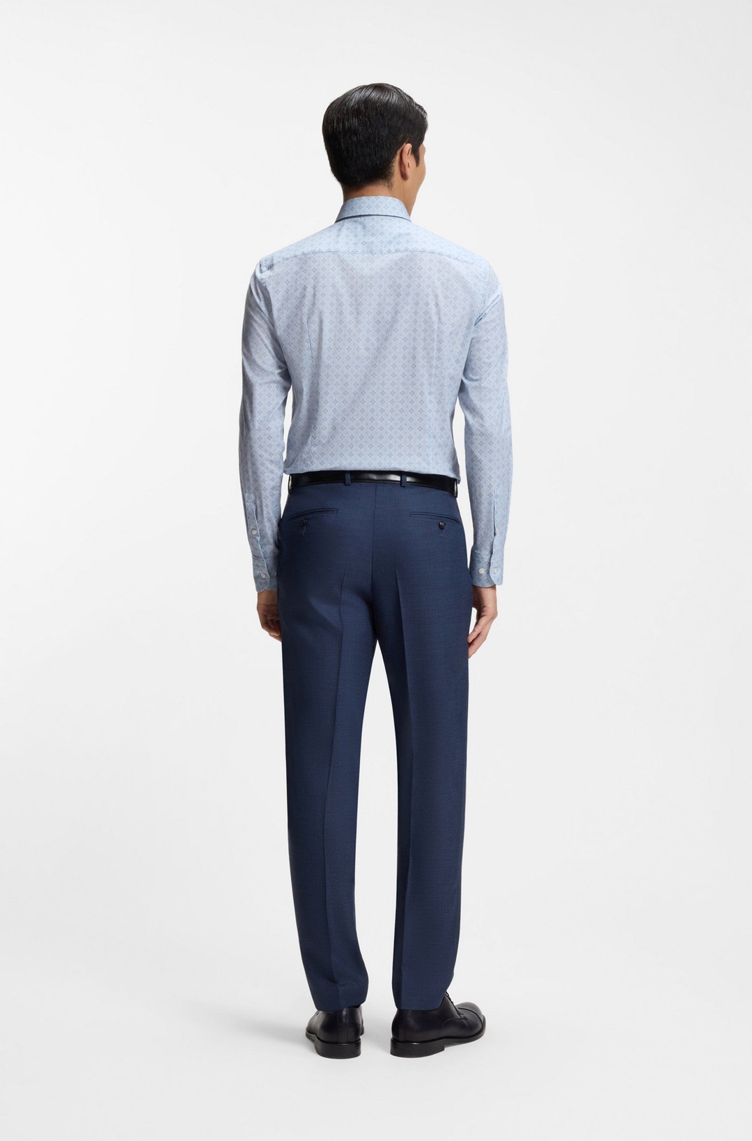 Мужская приталенная сорочка из хлопкового поплина BOSS Black | Фото 6