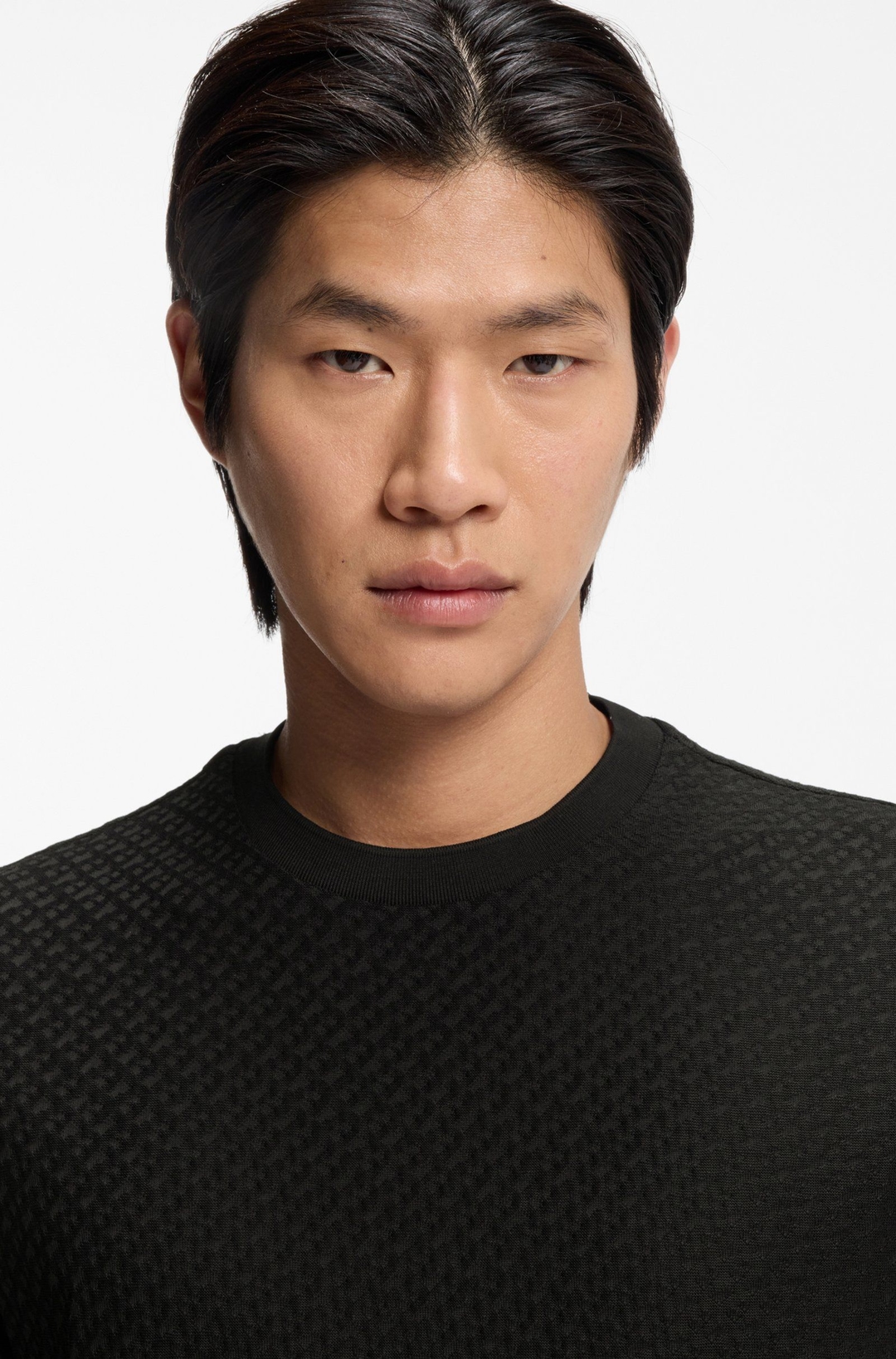 Мужская футболка с жаккардовым монограммным узором BOSS Black  | Фото 3