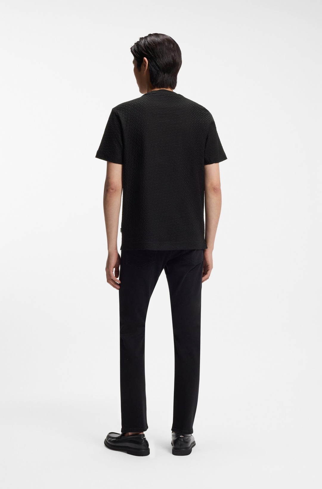 Мужская футболка с жаккардовым монограммным узором BOSS Black  | Фото 5