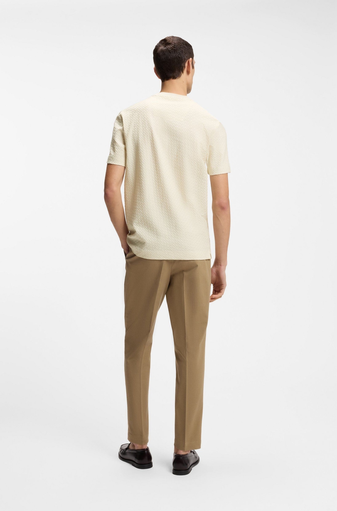 Мужская футболка с жаккардовым монограммным узором BOSS Black  | Фото 5