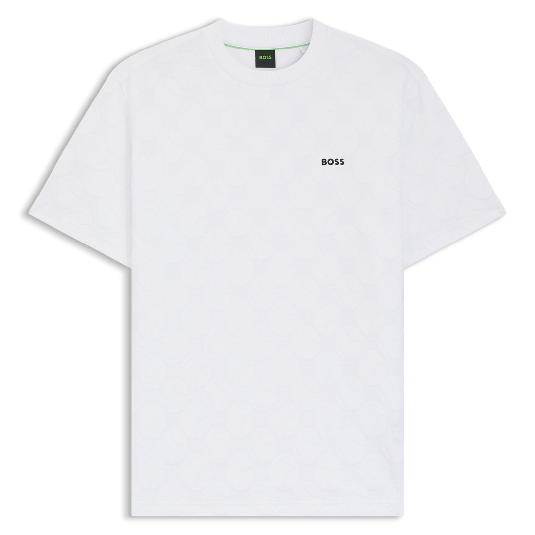 Мужская футболка с жаккардовым узором в теннисном стиле BOSS Green  | Фото 1