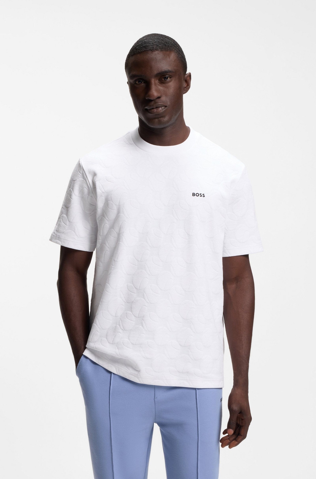 Мужская футболка с жаккардовым узором в теннисном стиле BOSS Green  | Фото 2