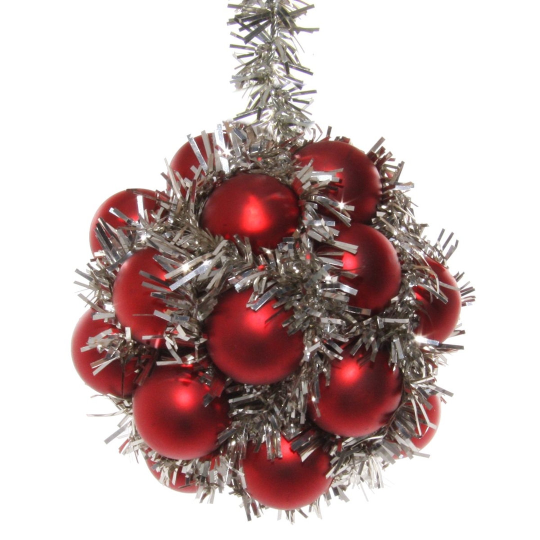 Ёлочная игрушка Шар из шаров и мишуры Shi-Shi | Фото 1