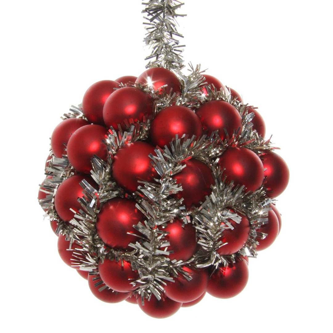 Ёлочная игрушка Шар из шаров и мишуры Shi-Shi | Фото 1