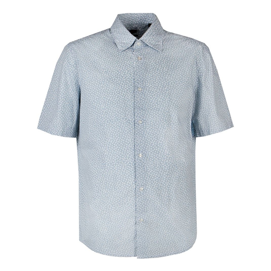 Мужская рубашка с принтом и короткими рукавами BOSS Orange | Фото 1