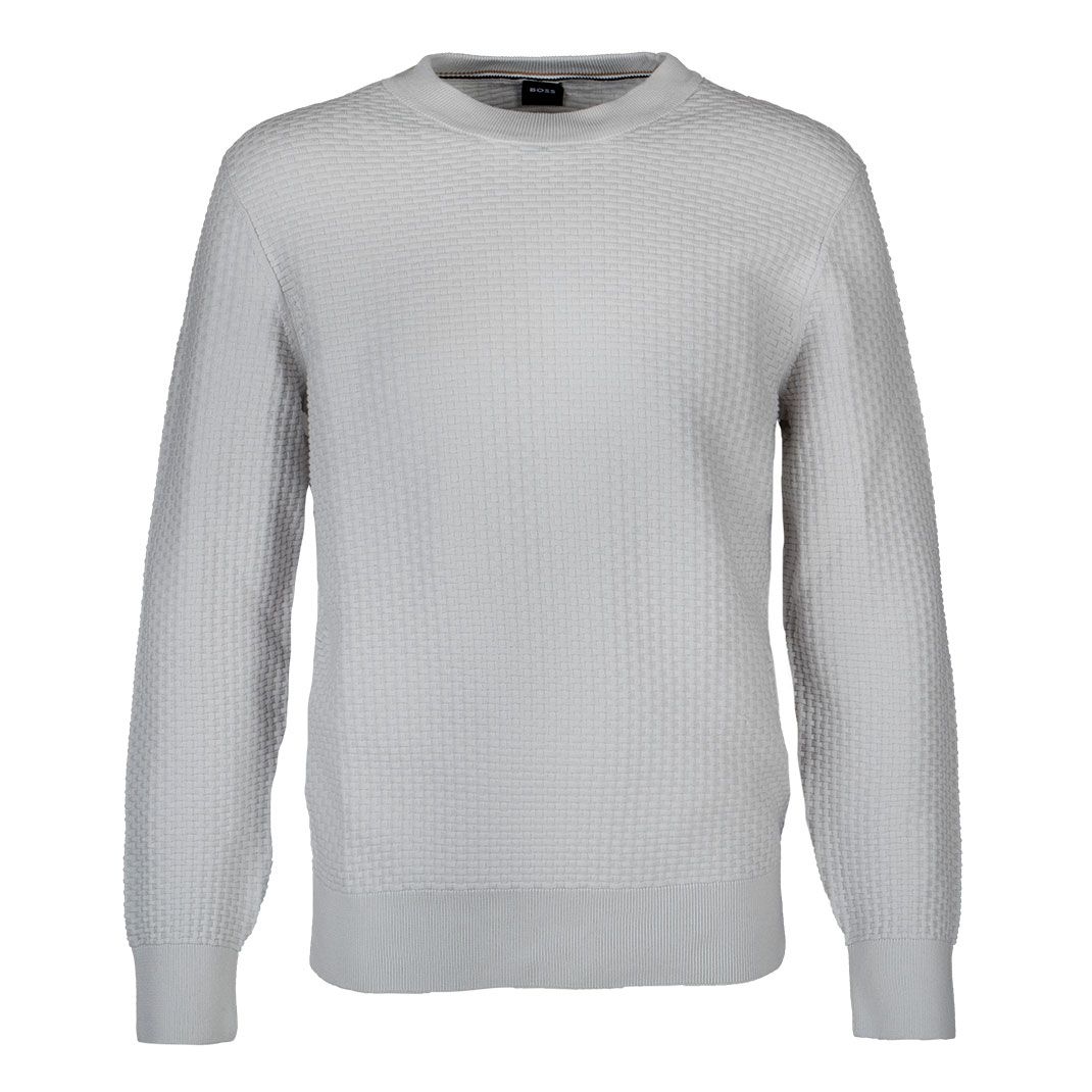 Мужской фактурный джемпер из хлопка BOSS Black | Фото 1