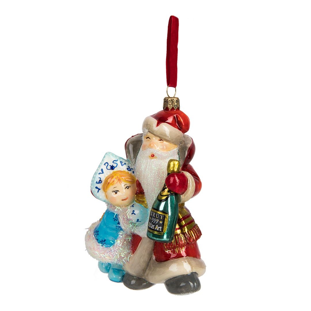 Ёлочная игрушка Дед Мороз и внучка, Atlas Art | Фото 1
