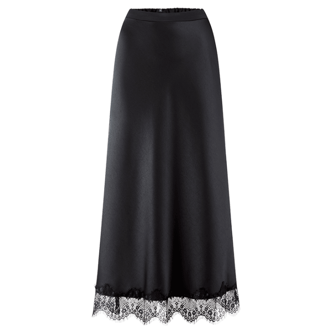 Атласная юбка-миди с кружевом RIANI | Фото 1