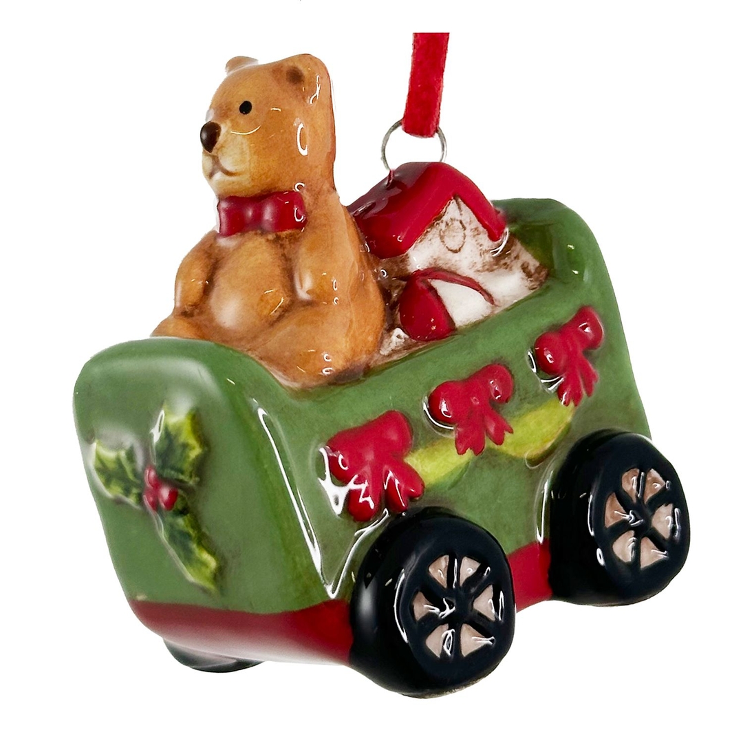 Ёлочная игрушка Мишка в машине Shi-Shi  | Фото 1