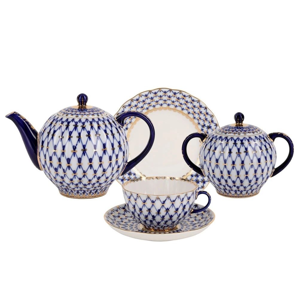 Сервиз чайный ИФЗ Кобальтовая сетка, 6 персон  | Фото 1