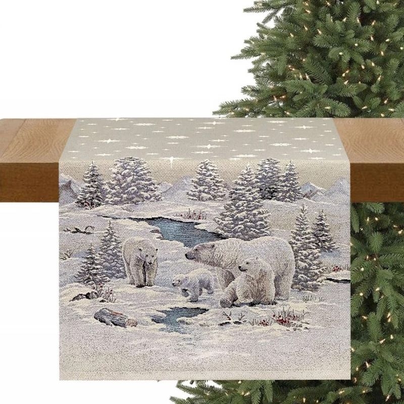 Скатерть, дорожка, салфетки и подушка Арктика | Фото 3