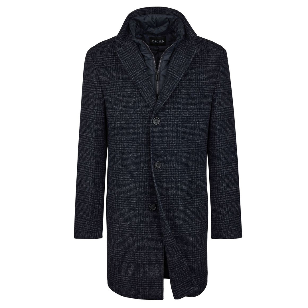 Мужское шерстяное пальто в клетку Digel | Фото 1