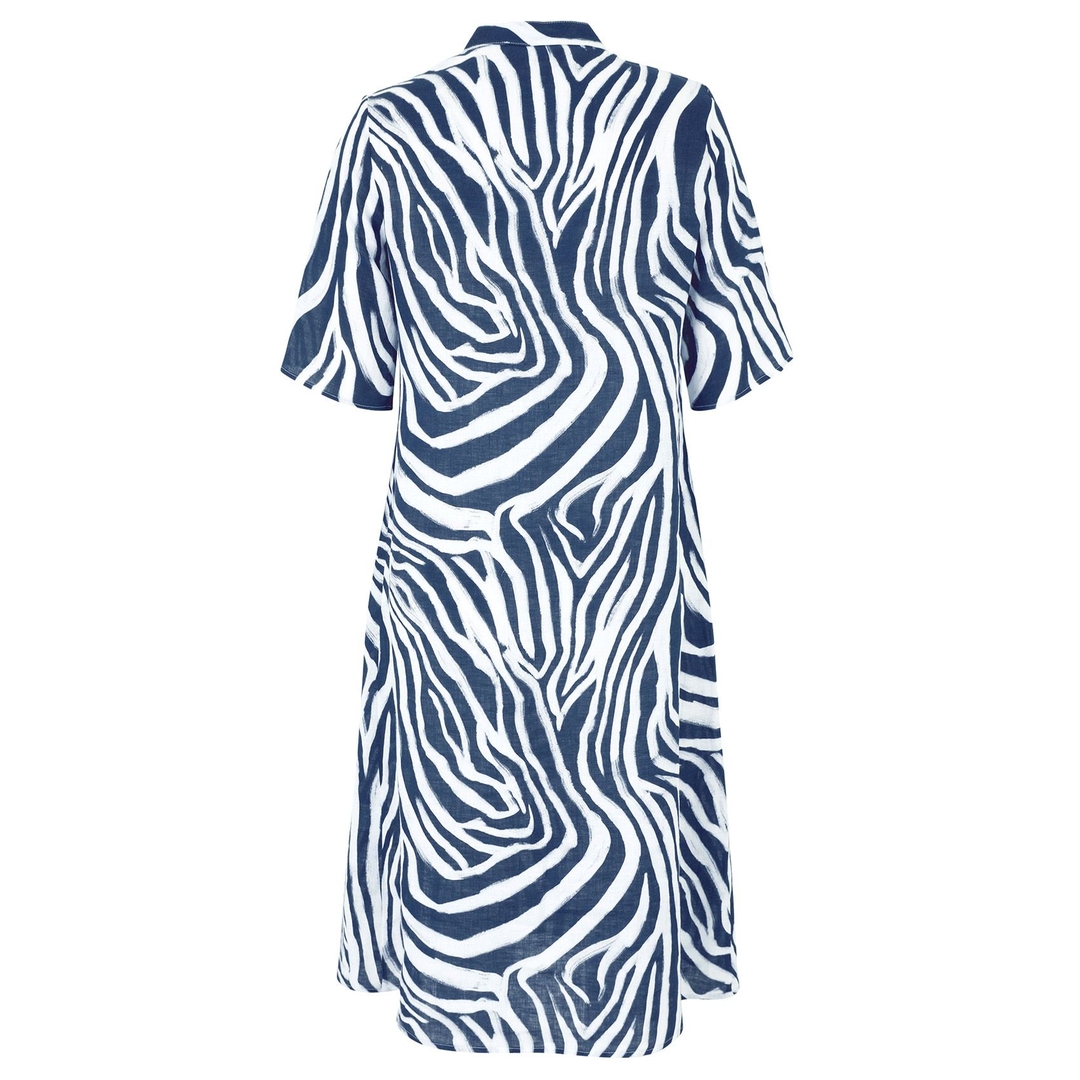 Льняное платье с принтом Doris Streich | Фото 2