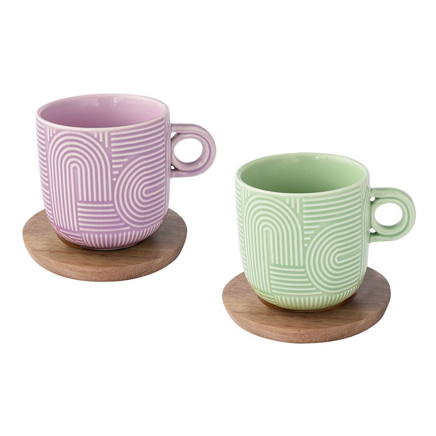 Чашки с подставками Easy Life Радуга 250 мл | Фото 1