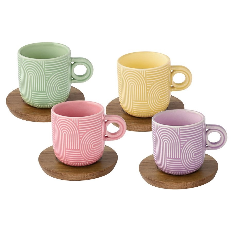 Чашки с подставками Easy Life Радуга 110 мл | Фото 1