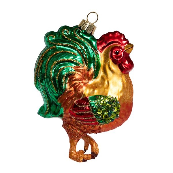 Ёлочная игрушка Петух Зеленый хвост Holiday Classics | Фото 1