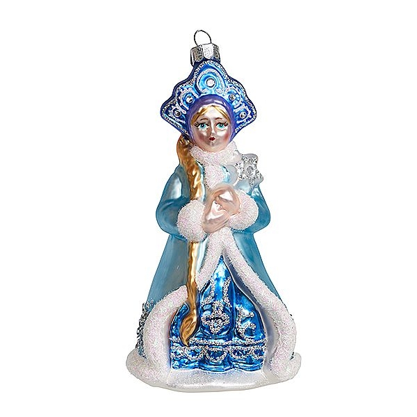 Ёлочная игрушка Снегурочка в голубой шубке Holiday Classics | Фото 1