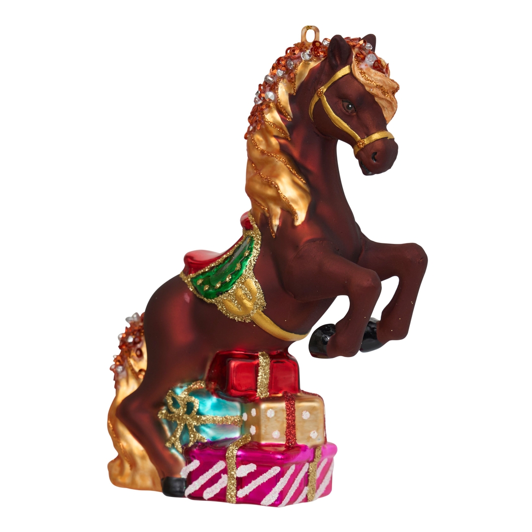 Ёлочная игрушка Лошадка Черри с подарками Holiday Classics | Фото 2