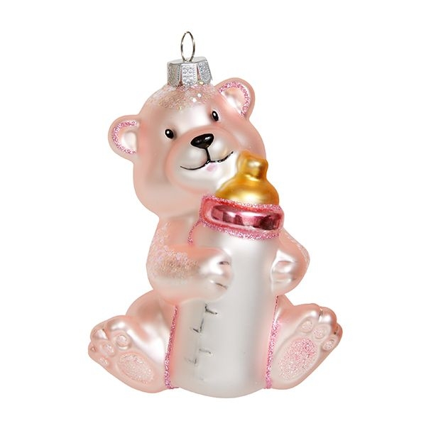 Ёлочная игрушка Медвежонок с бутылочкой Holiday Classics | Фото 1