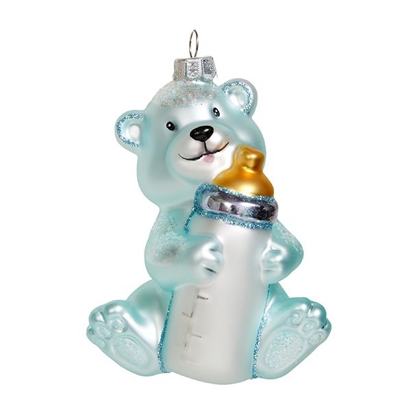 Ёлочная игрушка Медвежонок с бутылочкой Holiday Classics | Фото 1