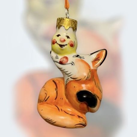 Елочная игрушка Лиса с колобком Лефортово | Фото 1