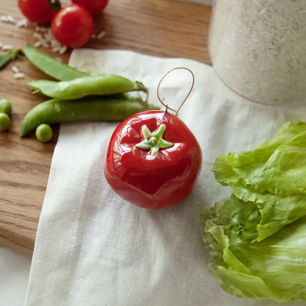 Ёлочная игрушка Помидор малый Ярославская керамика | Фото 1