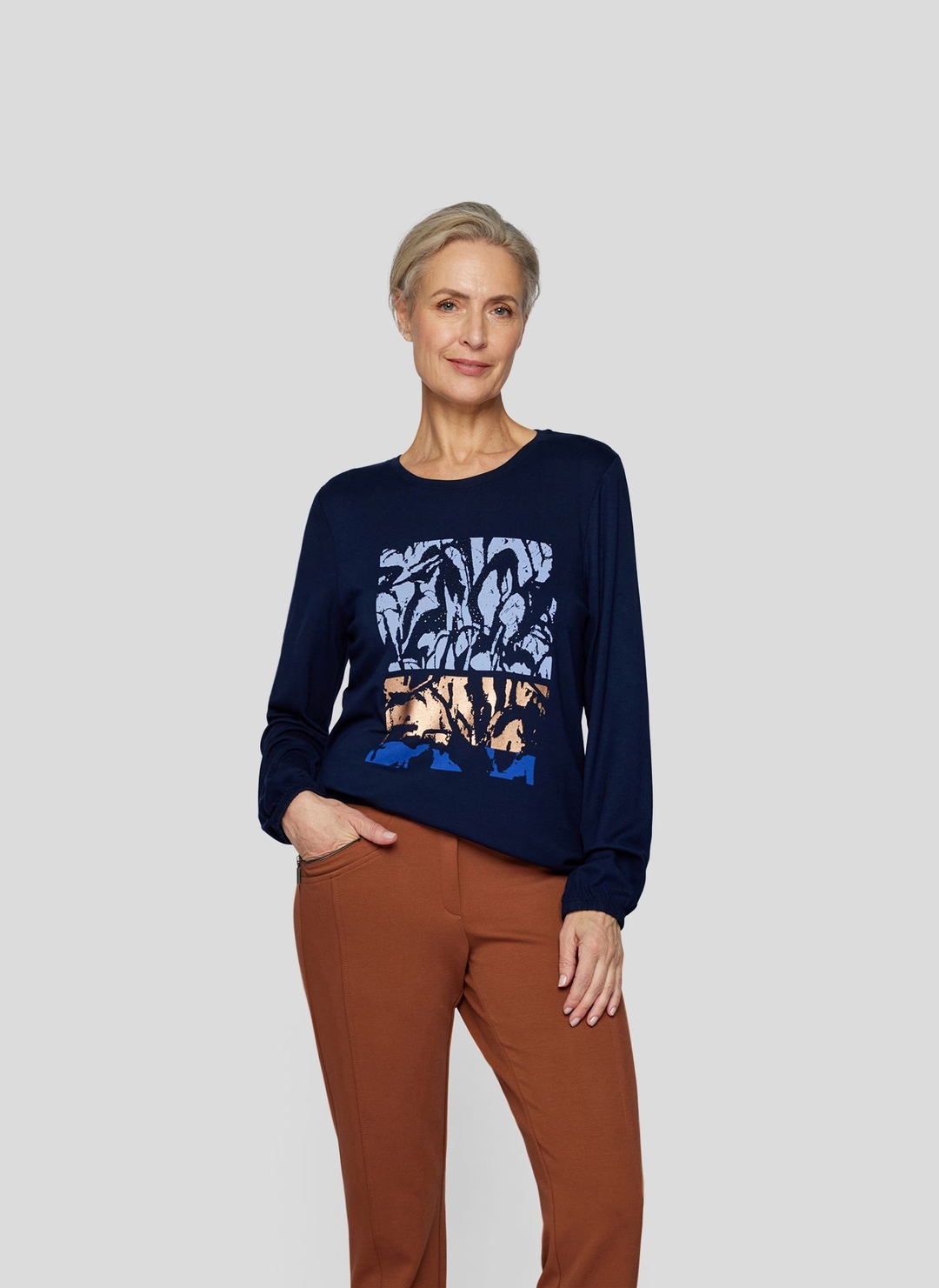 Женский лонгслив с принтом Rabe | Фото 2