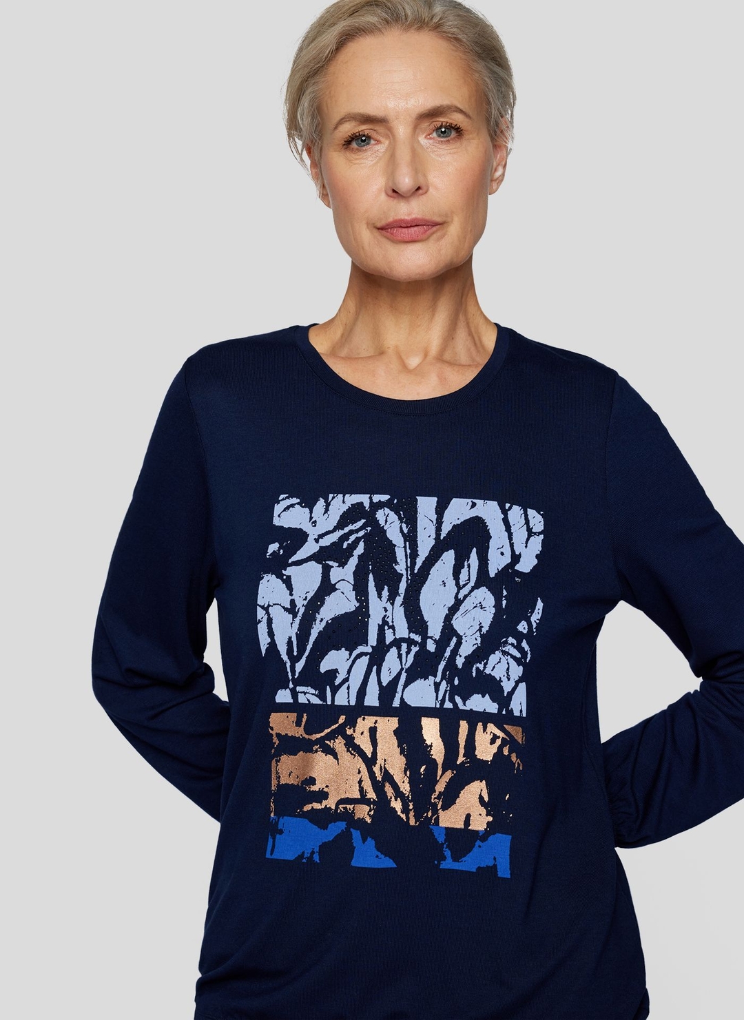 Женский лонгслив с принтом Rabe | Фото 4