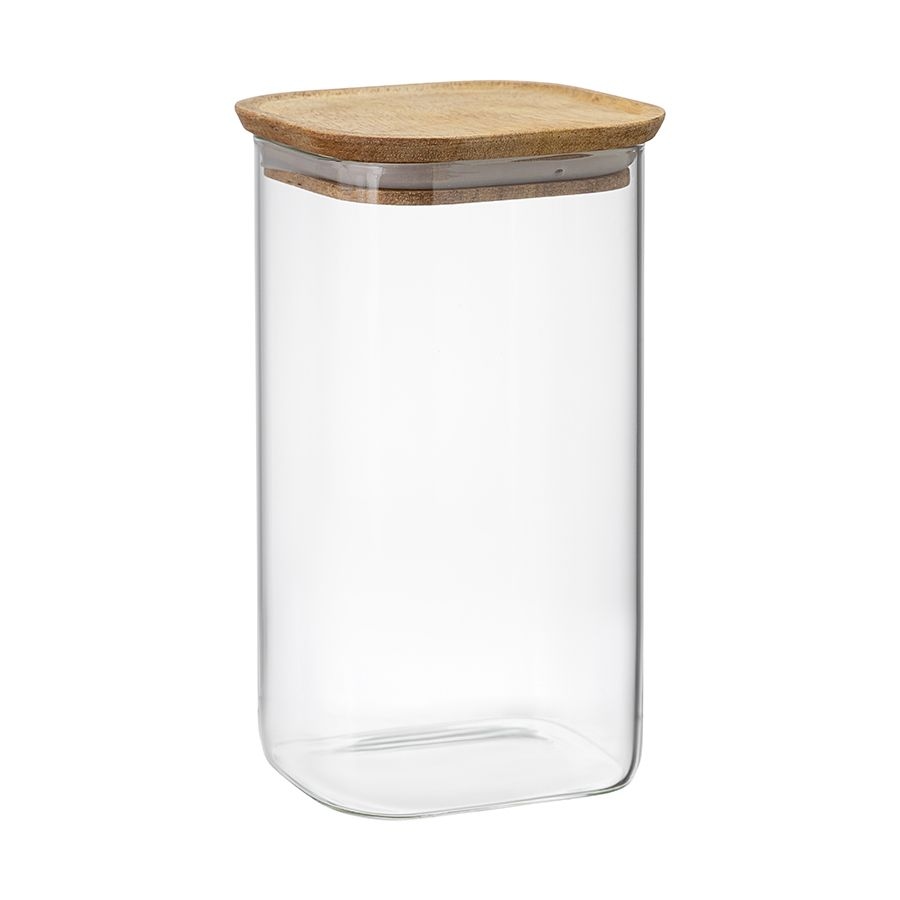Банка квадратная с крышкой Smart Solutions Glass Acacia, 1400 мл | Фото 1