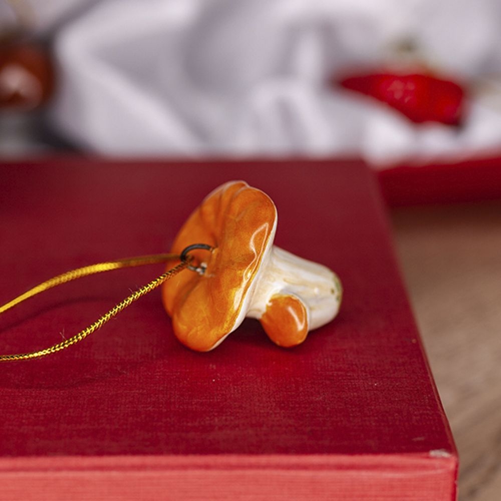 Ёлочная игрушка Лисички гриб мини Ярославская керамика | Фото 1