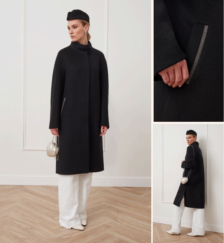 Женское пальто с воротником-стойка Dolche Moda       | Фото 2