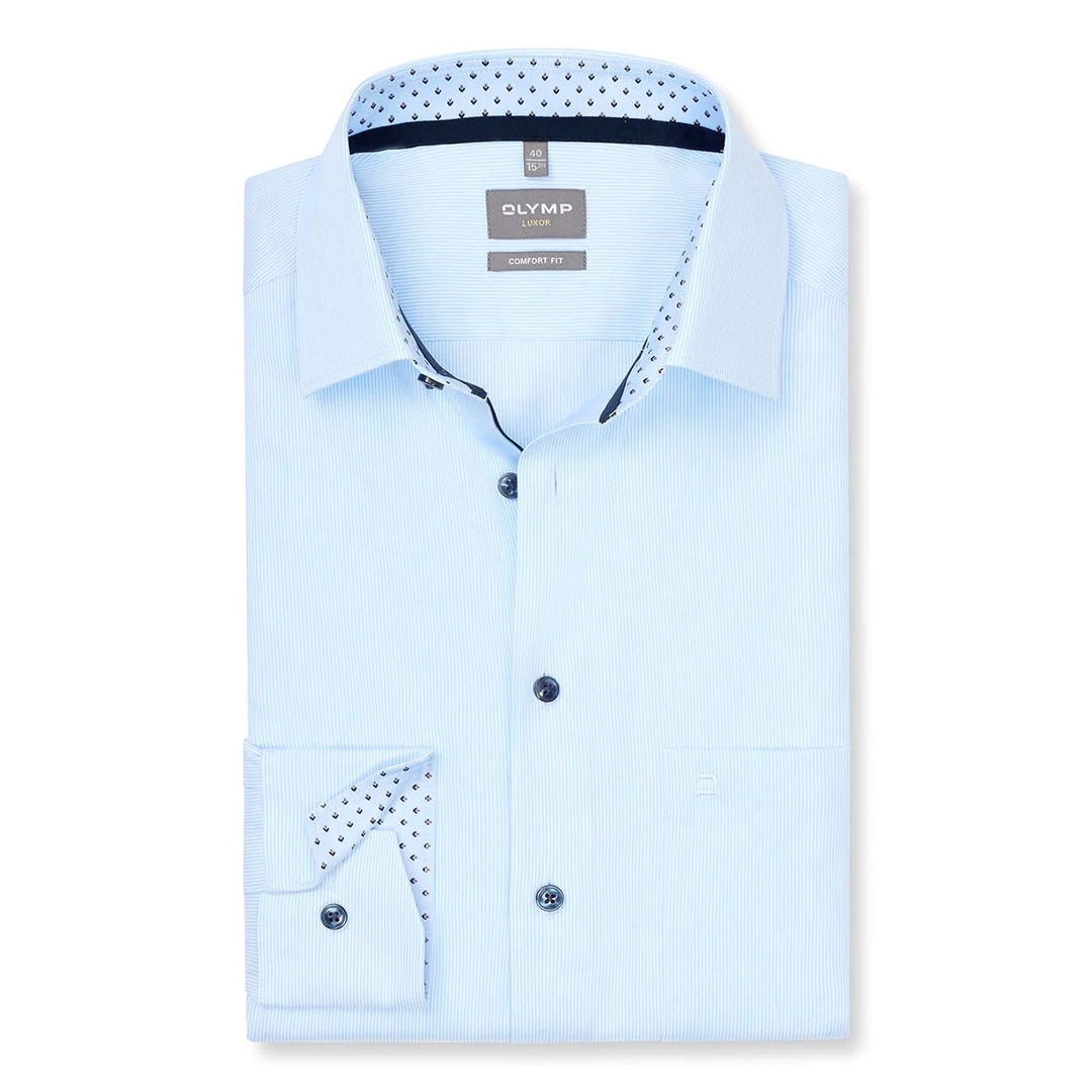 Мужская хлопковая сорочка свободного кроя в полоску Olymp Luxor | Фото 1