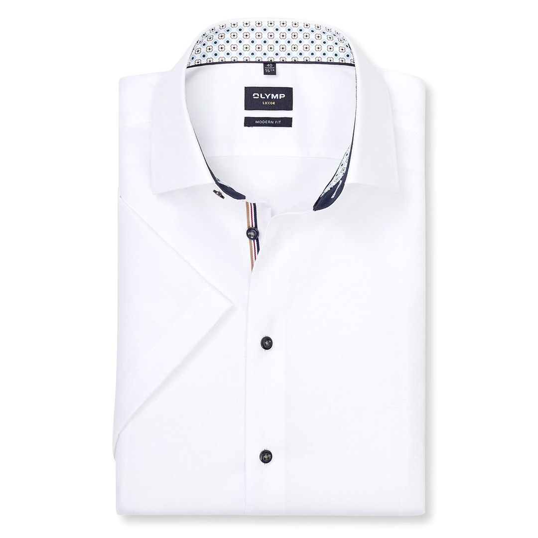 Мужская фактурная сорочка с короткими рукавами Olymp Luxor | Фото 1