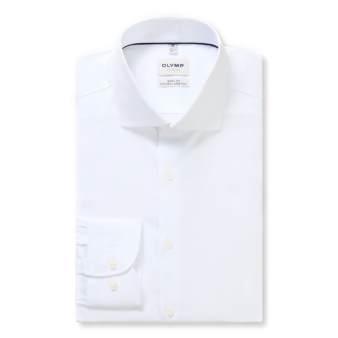 Мужская однотонная хлопковая сорочка Olymp Level Five Natural stretch | Фото 1